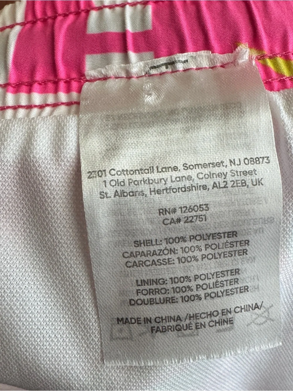 Men's Pink Floral Swim Trunks with AM Logo